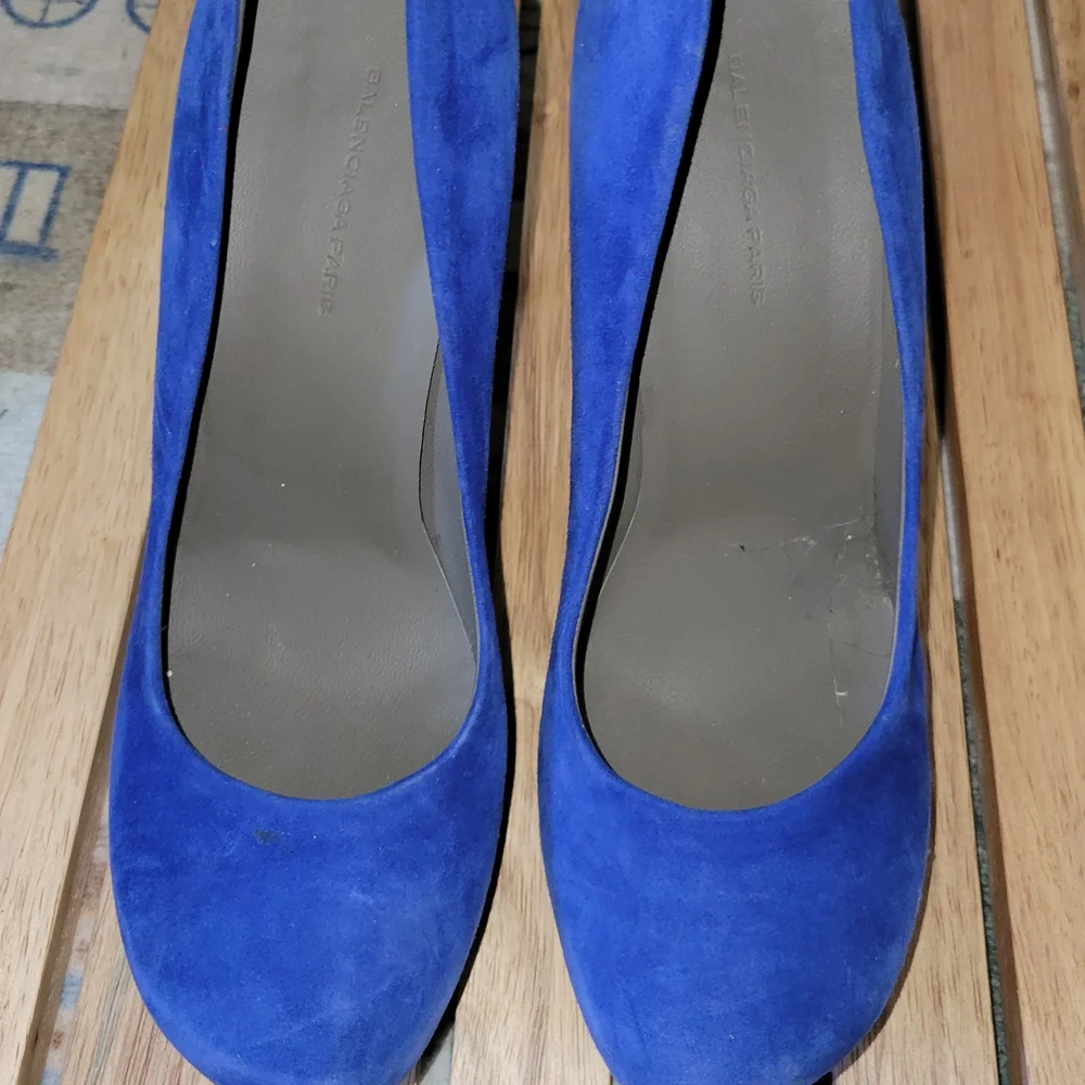 Balenciaga blue Suede High Heels Size 9.5 - Picture 5 of 7